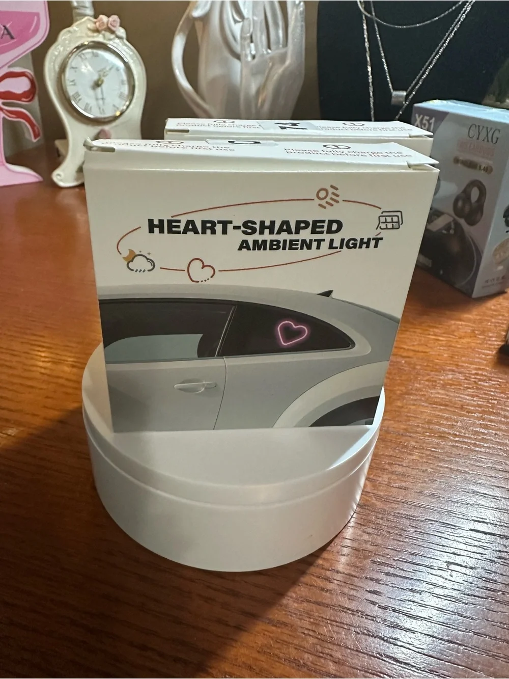 SEAMETAL Heart-Shaped Ambient Light - Pink Blue & Ice Blue Set of Six NEW IN BOX